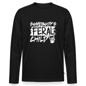Jemandes wildes Kind lustiges Kindeswälzkindjemand - Männer Premium Bio Langarmshirt - Schwarz - Vorne - Nico (187cm)