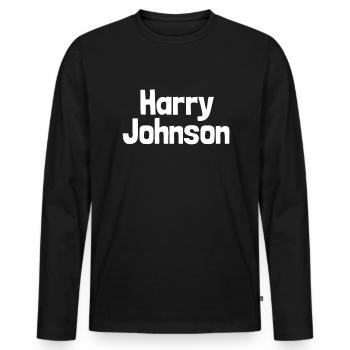 Harry Johnson unangemessener Humor peinlich - Männer Premium Bio Langarmshirt - Schwarz - Vorne - Nico (187cm)
