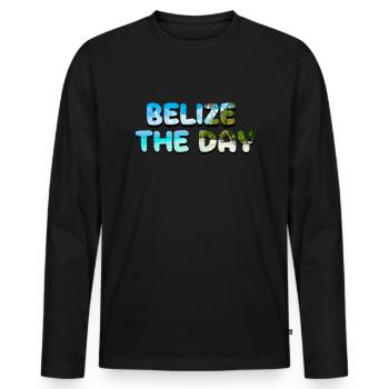 Belize der Tag stolze Belizean Belize UrlaubLove B - Männer Premium Bio Langarmshirt - Schwarz - Vorne - Nico (187cm)