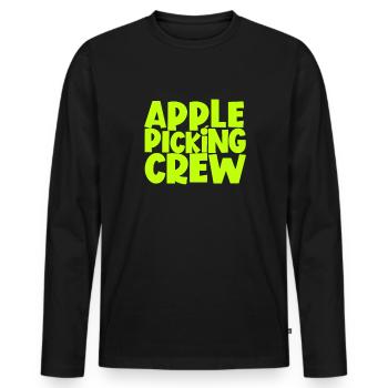 Apple Picking Crew Apple Picking Day Apple Picking - Männer Premium Bio Langarmshirt - Schwarz - Vorne - Nico (187cm)