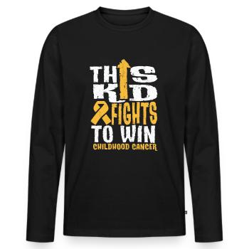 Dieses Kind kämpft darum, Krebsbewusstsein bei Kin - Männer Premium Bio Langarmshirt - Schwarz - Vorne - Nico (187cm)