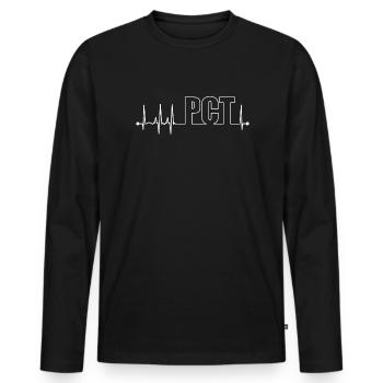 Herzbeat der Patientenversorgung Techniker Patient - Männer Premium Bio Langarmshirt - Schwarz - Vorne - Nico (187cm)
