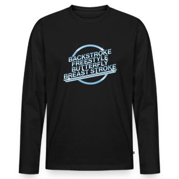 Schwimmschläge lustige Schwimmteam Schwimmschläge - Männer Premium Bio Langarmshirt - Schwarz - Vorne - Nico (187cm)
