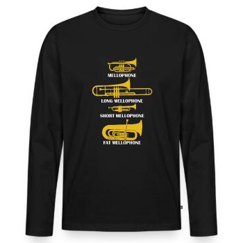Arten von Mellophones Schulbandinstrument - Männer Premium Bio Langarmshirt - Schwarz - Vorne - Nico (187cm)