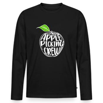 Apple Picking Crew Apple Orchard Gift Picking Crew - Männer Premium Bio Langarmshirt - Schwarz - Vorne - Nico (187cm)