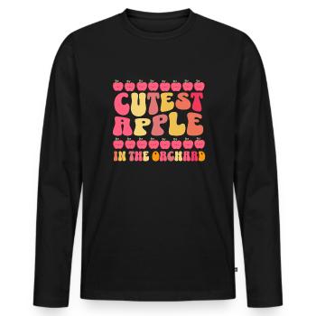 Süßester Apfel im Obstgarten Apfel, der Kinder pfl - Männer Premium Bio Langarmshirt - Schwarz - Vorne - Nico (187cm)