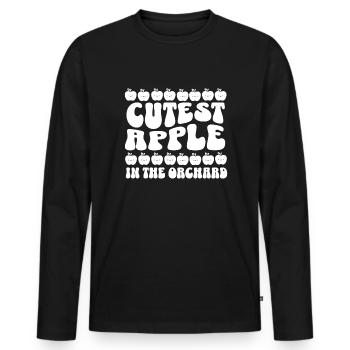 Süßester Apfel im Obstgarten Apfel, der Kinder pfl - Männer Premium Bio Langarmshirt - Schwarz - Vorne - Nico (187cm)