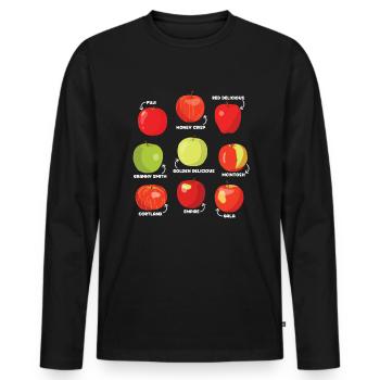 Arten von Äpfeln Apple Liebhaber Apple Orchard Pic - Männer Premium Bio Langarmshirt - Schwarz - Vorne - Nico (187cm)
