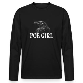 Poe Girl Raven Edgar Allan Poe Edgar Alan Poe Girl - Männer Premium Bio Langarmshirt - Schwarz - Vorne - Nico (187cm)