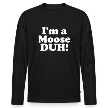 Ich bin ein Elch duh! Faules Halloween -Kostüm bin - Männer Premium Bio Langarmshirt - Schwarz - Vorne - Nico (187cm)