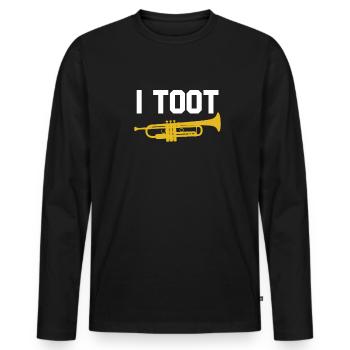 Ich toot Funny Jazz Trompetenspieler Jazz School B - Männer Premium Bio Langarmshirt - Schwarz - Vorne - Nico (187cm)