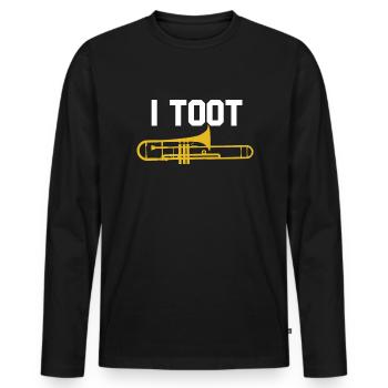 Ich toot Funny Posbone Player Jazz School Band - Männer Premium Bio Langarmshirt - Schwarz - Vorne - Nico (187cm)