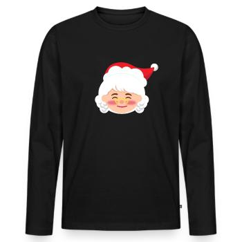 Frau Claus Emoticons erröten Weihnachten Frau Clau - Männer Premium Bio Langarmshirt - Schwarz - Vorne - Nico (187cm)