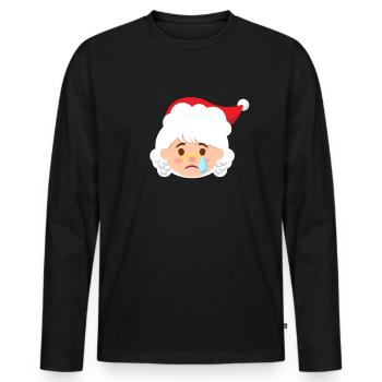Frau Claus Emoticons weinen Tränen lustig Weihnach - Männer Premium Bio Langarmshirt - Schwarz - Vorne - Nico (187cm)