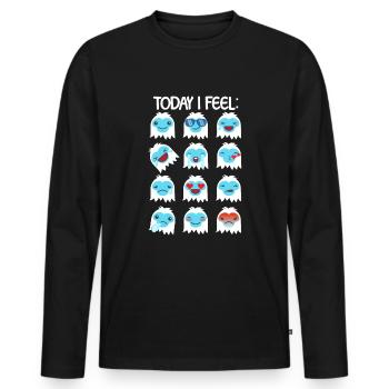 Abscheuliche Schneemann -Emoticons heute fühle ich - Männer Premium Bio Langarmshirt - Schwarz - Vorne - Nico (187cm)