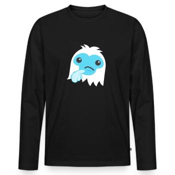 Denken abscheuliche Schneemann -Emoticonder Sweats - Männer Premium Bio Langarmshirt - Schwarz - Vorne - Nico (187cm)
