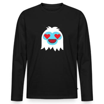 Herzaugen abscheulich Schneemann EmoticonYeti Emot - Männer Premium Bio Langarmshirt - Schwarz - Vorne - Nico (187cm)