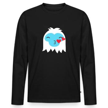 Küsse abscheuliche Schneemann Emoticon blasennochk - Männer Premium Bio Langarmshirt - Schwarz - Vorne - Nico (187cm)