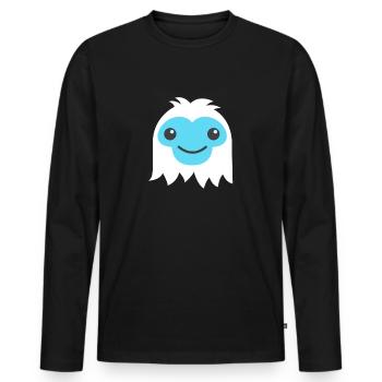 Happy abscheuliche Schneemann Emoticon - Männer Premium Bio Langarmshirt - Schwarz - Vorne - Nico (187cm)