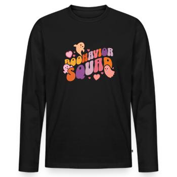 Boohavior Squad Halloween Behavioral Therapist - Men's Premium Organic Long Sleeve Shirt - black - Front - Nico (187cm)
