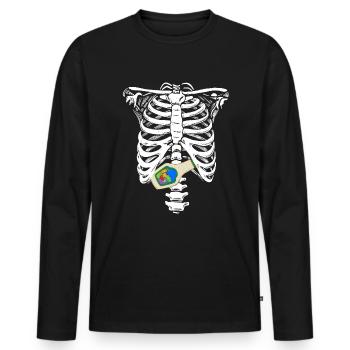 Skeleton Rippcage Ranch Funny Ranch DressingSkele - Men's Premium Organic Long Sleeve Shirt - black - Front - Nico (187cm)