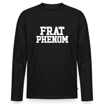 Frat Phénomène Drôle Fraternité Messieurs -Frat - T-shirt manches longues Premium bio Homme - noir - Devant - Nico (187cm)