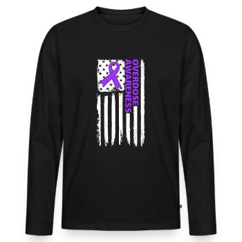 Sensibilisation aux surdoses American Flag Overdose - T-shirt manches longues Premium bio Homme - noir - Devant - Nico (187cm)