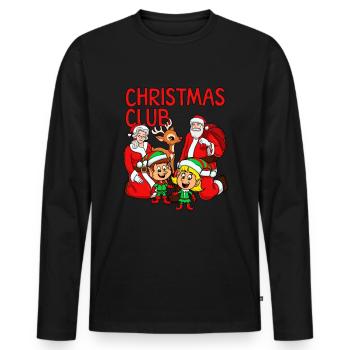 Weihnachtsclub Männer Frauen Kinder Weihnachtsclub - Männer Premium Bio Langarmshirt - Schwarz - Vorne - Nico (187cm)