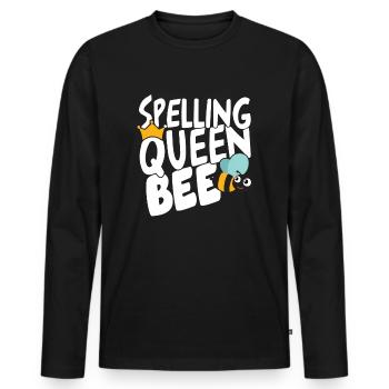 Concours d’orthographe Queen Bee - T-shirt manches longues Premium bio Homme - noir - Devant - Nico (187cm)