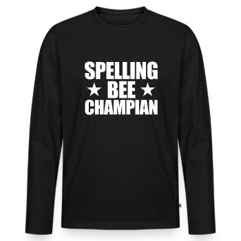 Spelling Bee Champian Misplaced Funny Sc - Men's Premium Organic Long Sleeve Shirt - black - Front - Nico (187cm)
