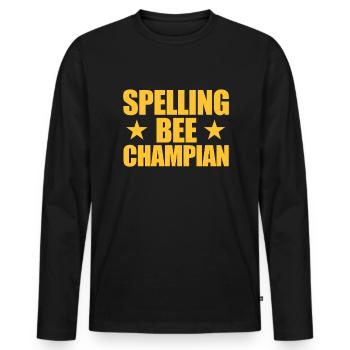 Spelling Bee Champian Misplaced Funny Sc - Men's Premium Organic Long Sleeve Shirt - black - Front - Nico (187cm)
