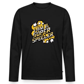Je suis un Super Speller Spelling Bee Champion Sp - T-shirt manches longues Premium bio Homme - noir - Devant - Nico (187cm)