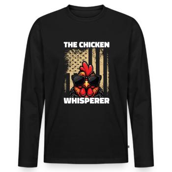 The Chicken Whisperer USA Flags Chicken Whisper - Men's Premium Organic Long Sleeve Shirt - black - Front - Nico (187cm)