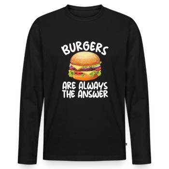 Les hamburgers sont toujours la réponse au cheeseburger Liebhab - T-shirt manches longues Premium bio Homme - noir - Devant - Nico (187cm)