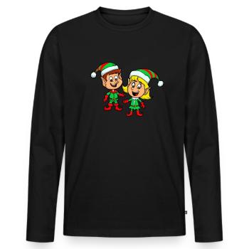 Elfes De Noël Pyjama Garçons Filles Enfants Mignon Nous - T-shirt manches longues Premium bio Homme - noir - Devant - Nico (187cm)