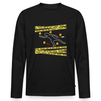 Victime Meurtre Scène De Crime Craie Contour Véritable Crime Scène Craie - T-shirt manches longues Premium bio Homme - noir - Devant - Nico (187cm)