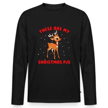 These are my Christmas pjs Reindeer ChristmasWe - Men's Premium Organic Long Sleeve Shirt - black - Front - Nico (187cm)