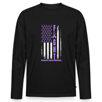 Lutte contre le cancer du pancréas USA Cancer du pancréas - T-shirt manches longues Premium bio Homme - noir - Devant - Nico (187cm)