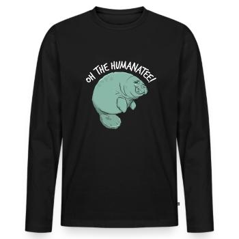Schwimmende Kartoffel oh der Humanatee -Seekaum - Männer Premium Bio Langarmshirt - Schwarz - Vorne - Nico (187cm)