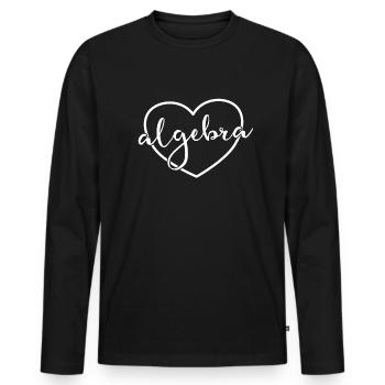 Algebra Herzschule Mathematik Algebra Lehrer - Männer Premium Bio Langarmshirt - Schwarz - Vorne - Nico (187cm)