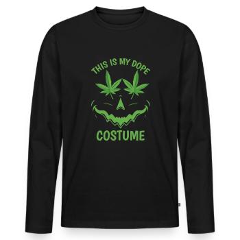 Dies ist mein Dop Kostüm Unkraut Halloween Marihu - Männer Premium Bio Langarmshirt - Schwarz - Vorne - Nico (187cm)