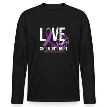 Liebe sollte häuslicher Gewaltbewusstsein nicht sc - Männer Premium Bio Langarmshirt - Schwarz - Vorne - Nico (187cm)