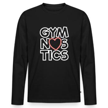 Gymnastik Herz Gymnastik Geschenk Gymnast Mädchen - Männer Premium Bio Langarmshirt - Schwarz - Vorne - Nico (187cm)