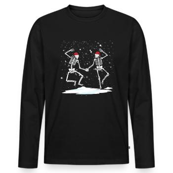 Tanzende Weihnachtsskelette Gothetanz -Skelette - Männer Premium Bio Langarmshirt - Schwarz - Vorne - Nico (187cm)