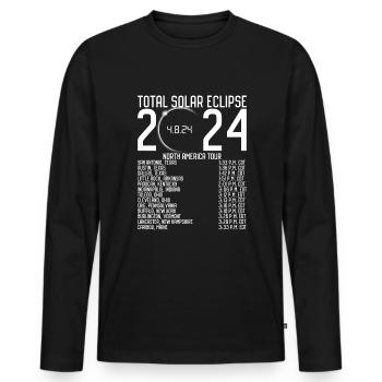 Nordamerika -Tour 2024 Totality Solar Eclipse - Männer Premium Bio Langarmshirt - Schwarz - Vorne - Nico (187cm)