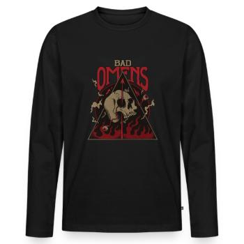 Bad Omens Schädel Grunge Goth Bad Omens Schädel - Männer Premium Bio Langarmshirt - Schwarz - Vorne - Nico (187cm)