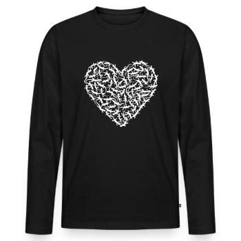 Haustier Gecko Echsen Herz Echsen Valentine Pet Ge - Männer Premium Bio Langarmshirt - Schwarz - Vorne - Nico (187cm)