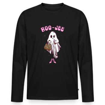 Boojee Girl Ghost Funny Halloween Frauen Boojee - Männer Premium Bio Langarmshirt - Schwarz - Vorne - Nico (187cm)