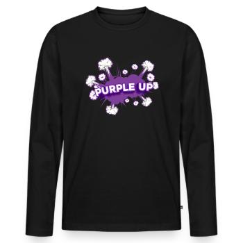 Lila up explosion Military Kids Month lila lila up - Männer Premium Bio Langarmshirt - Schwarz - Vorne - Nico (187cm)