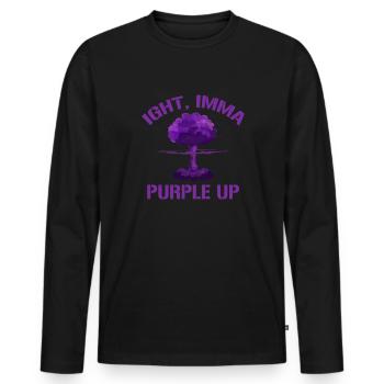 Igight imma lila up Military Kids Month Purple up - Männer Premium Bio Langarmshirt - Schwarz - Vorne - Nico (187cm)